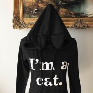 Black "I'm a cat." Hoodie